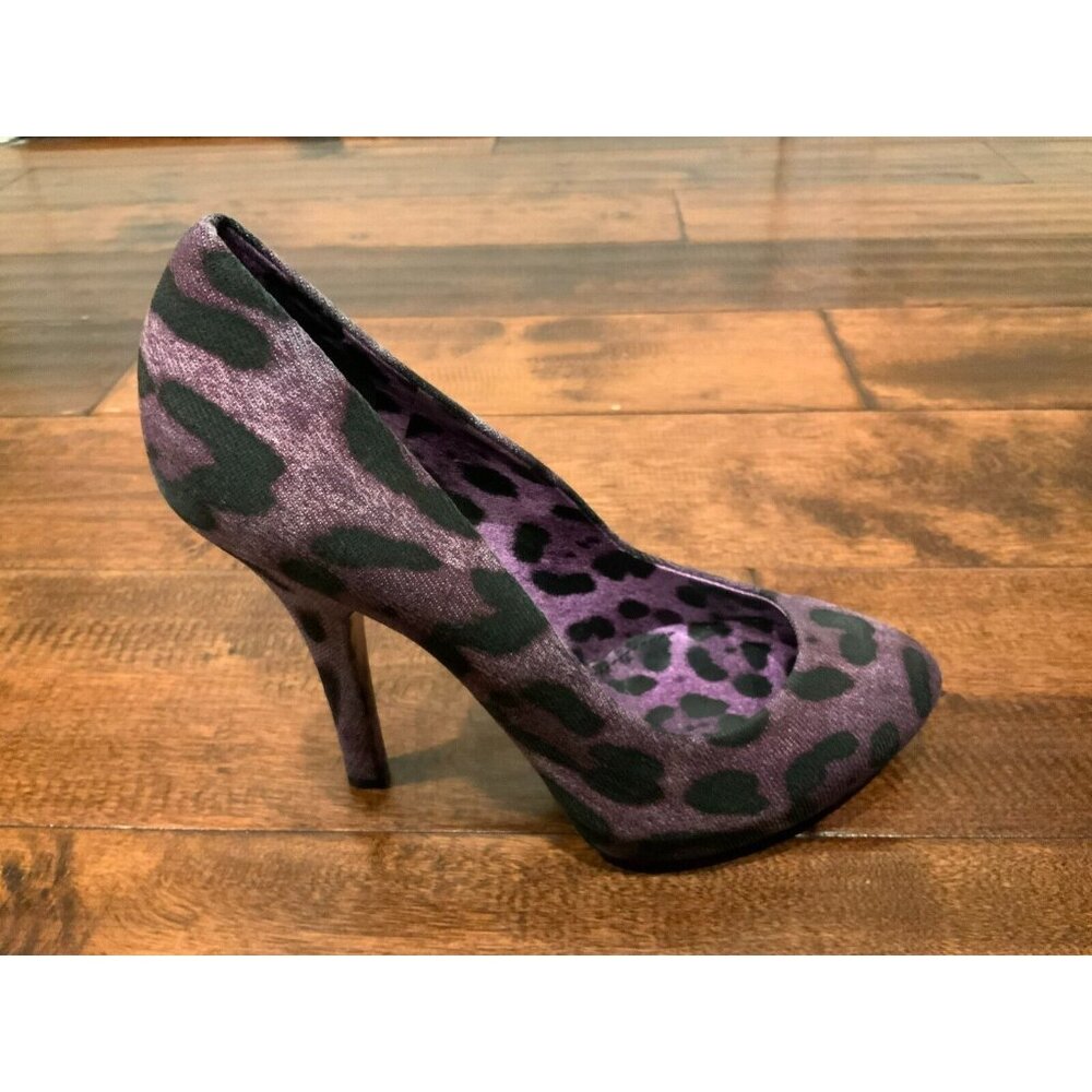 Dolce & Gabbana Purple & Black Animal Print High Heels, Size 8 (US), 38 (EUR)